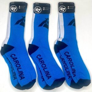 3 pairs of Carolina Panthers socks